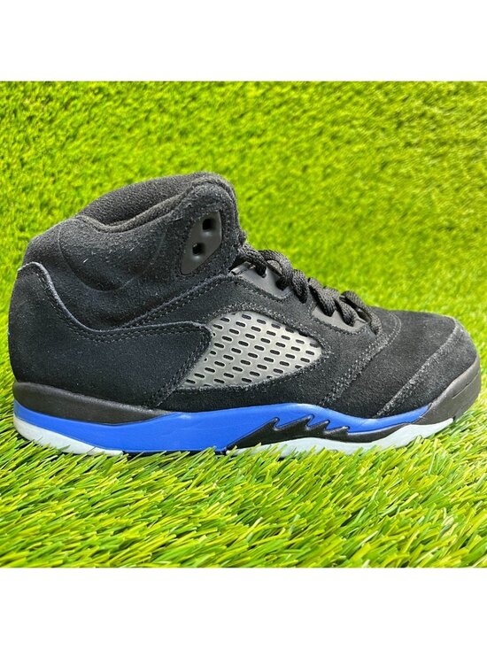 Nike Other - Nike Air Jordan 5 Retro Boys Size 3Y Black Blue Basketball Suede Shoes Sneakers